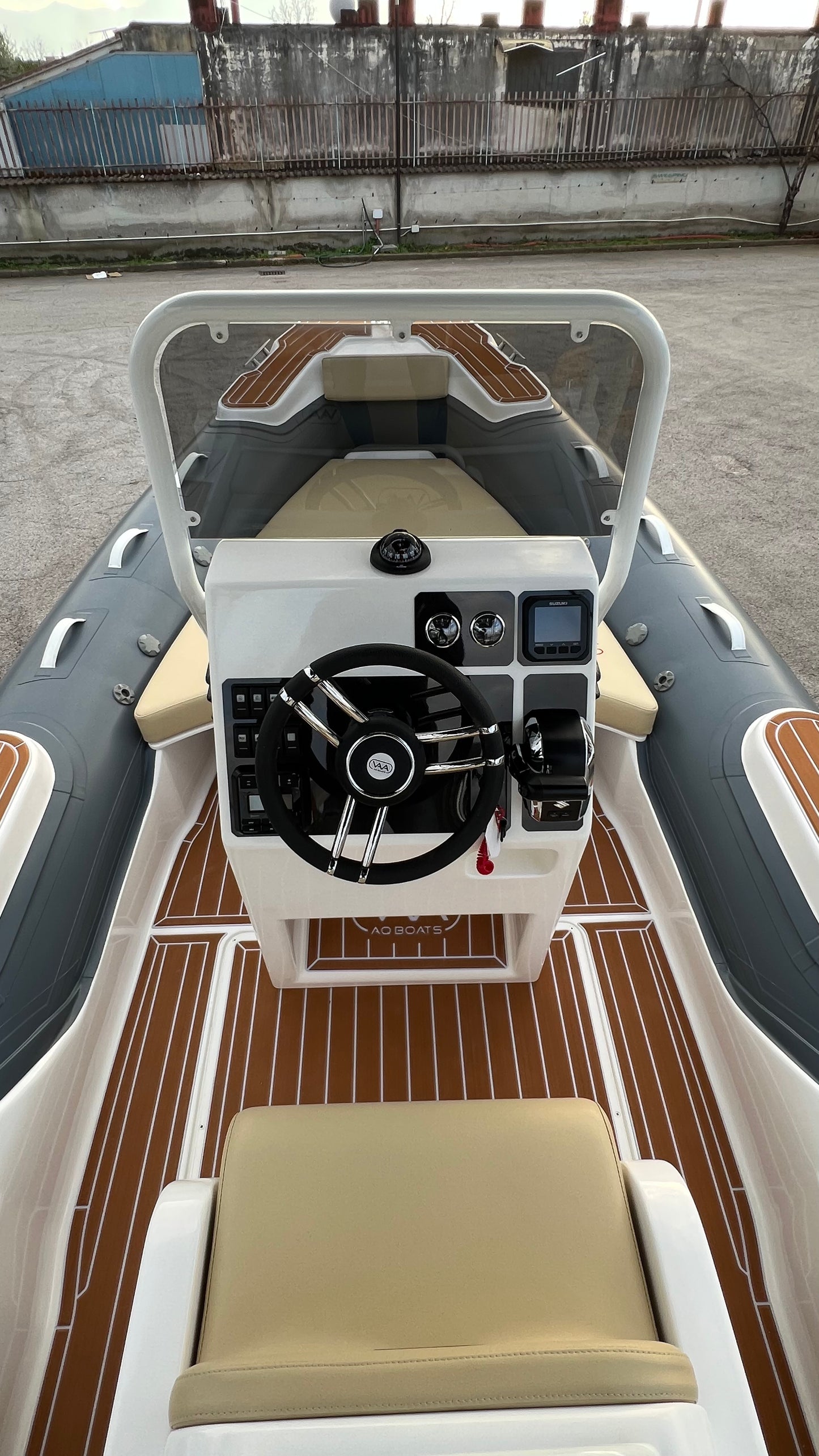 Lux Rib19 - HWTMGRB - Orca Military Gray - White Cushions - REQUEST A QUOTE -