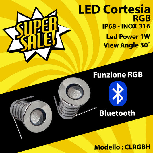 Luce di Cortesia a Led RGBW in Acciaio inox 316 - IP68 - CLRGBH