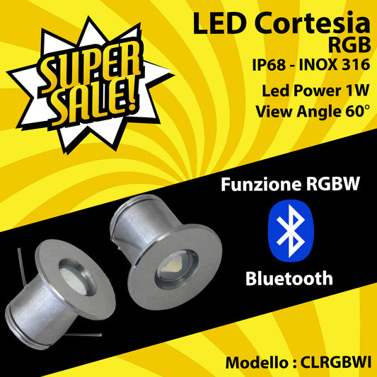 Luce di Cortesia a Led RGBW in Acciaio inox 316 - IP68 - CLRGBWI