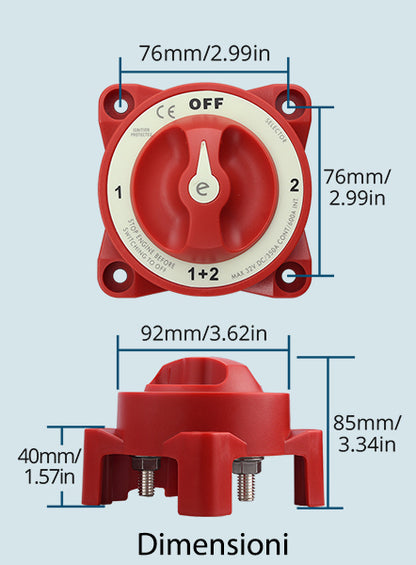 Commutatore Staccabatteria ad alto carico 350A - Uso Marino - Nautico