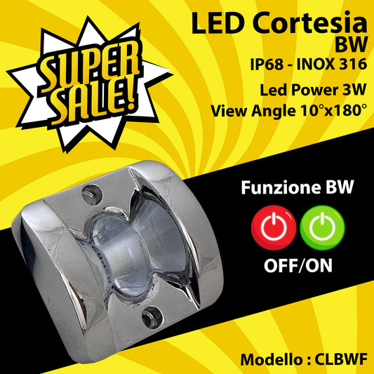 Luce di Cortesia a Led RGBW in Acciaio inox 316 - IP68 - CLBWF