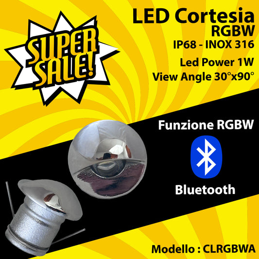 Luce di Cortesia a Led RGBW in Acciaio inox 316 - IP68 - CLRGBWA