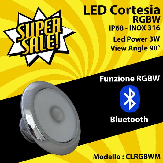 Luce di Cortesia a Led RGBW in Acciaio inox 316 - IP68 - CLRGBWM